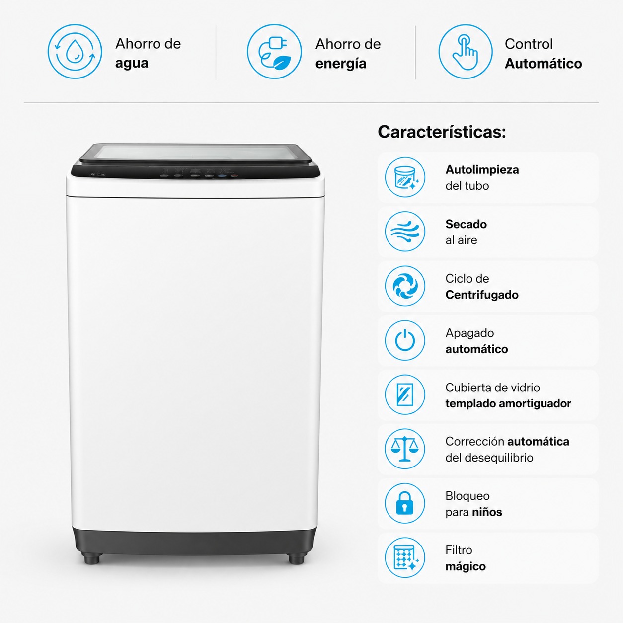 Lavadora Automática Carga Superior 11 Kg, BXWABH11TL Blanco - imagen 5
