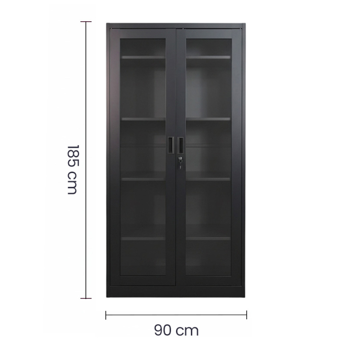 Armario 2 Puertas de Vidrio Negro Tokoa OM-9076 - imagen 4