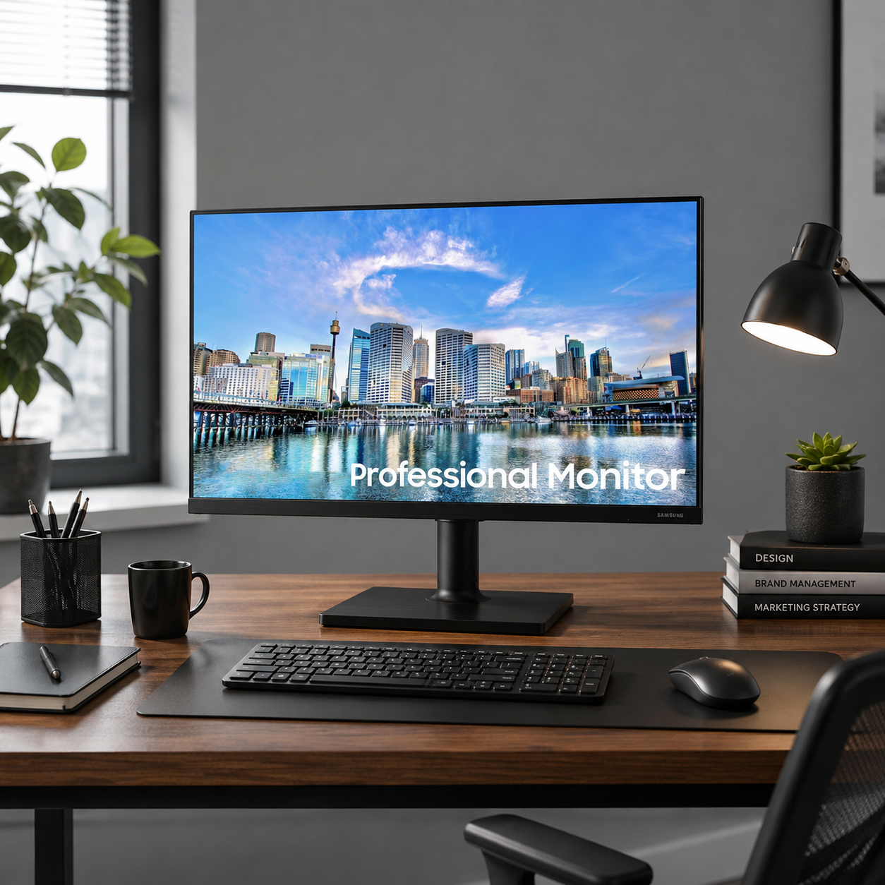 Monitor Samsung Base Ajustable 24 Pulgadas Full HD LF24T454FQNXGO
