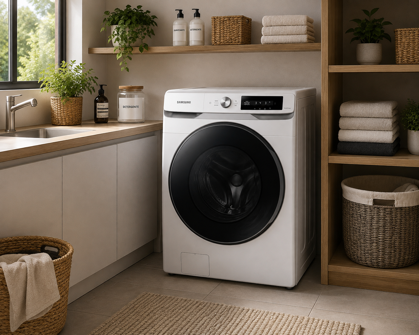 Lavadora Samsung Automática 22 Kg Carga Frontal WF22C6400AW/AP Blanca