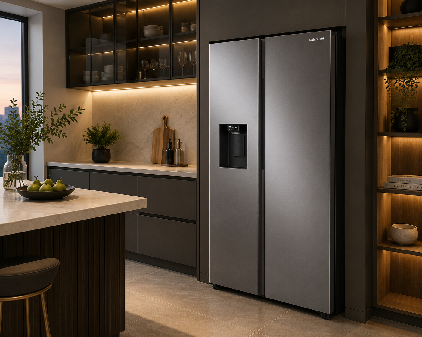 Refrigeradora Samsung Side by Side 27"  con Dispensador RS27T5200S9/AP Gris - imagen 1