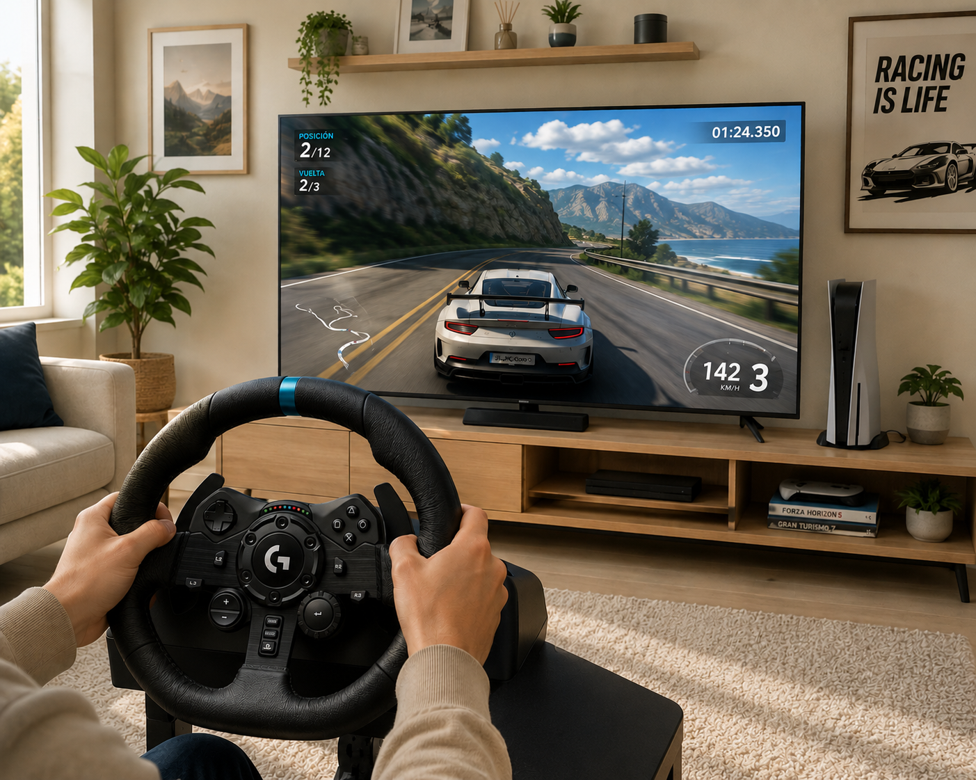 Volante Logitech G923 para PS5/PS4/PC 941-000147 - imagen 1