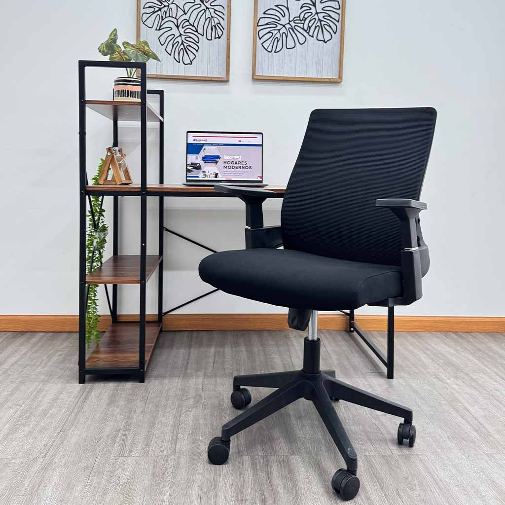 Silla Semi Ejecutiva con Reposabrazos Tokoa OS-2189 Malla Negra