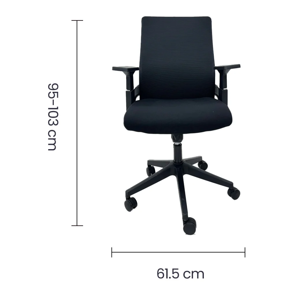 Silla Semi Ejecutiva con Reposabrazos Tokoa OS-2189 Malla Negra - imagen 3
