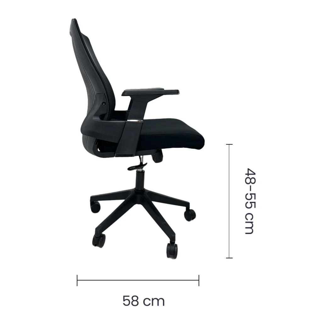 Silla Semi Ejecutiva con Reposabrazos Tokoa OS-2189 Malla Negra - imagen 4