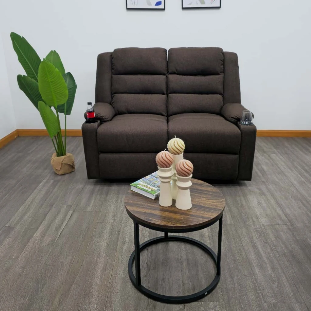 Sofá Doble Reclinable Tokoa SA-4364 Lino Café