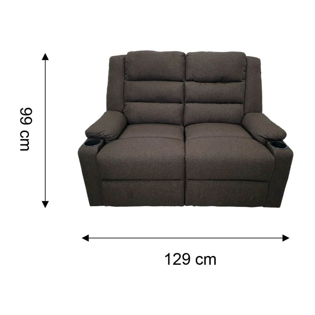 Sofá Doble Reclinable Tokoa SA-4364 Lino Café - imagen 5