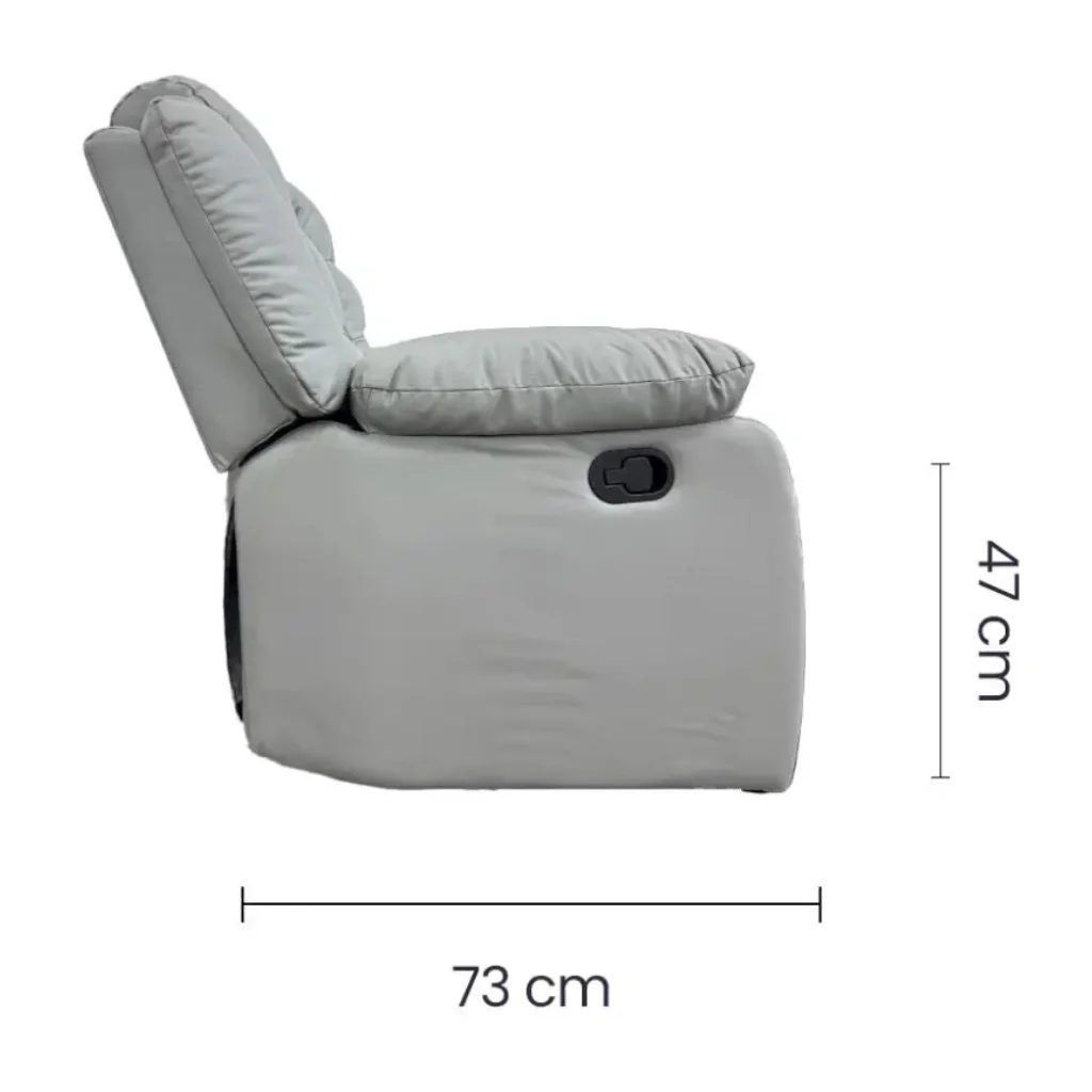 Sofá Doble Reclinable Tokoa Vinilo Antirayaduras SA-4342 Gris - imagen 5