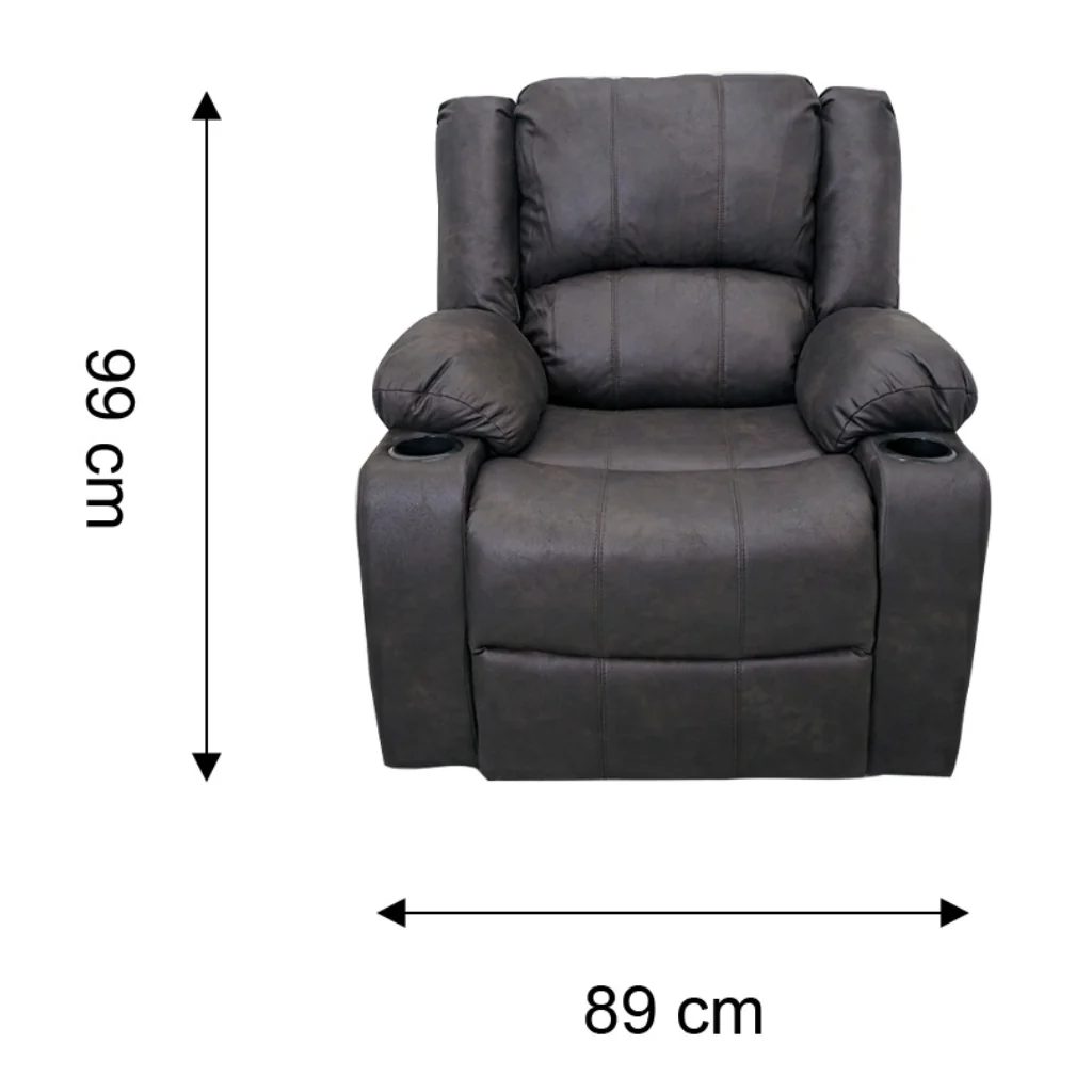 Sillón Reclinable Tokoa Microcuero SA-4368 Café - imagen 3