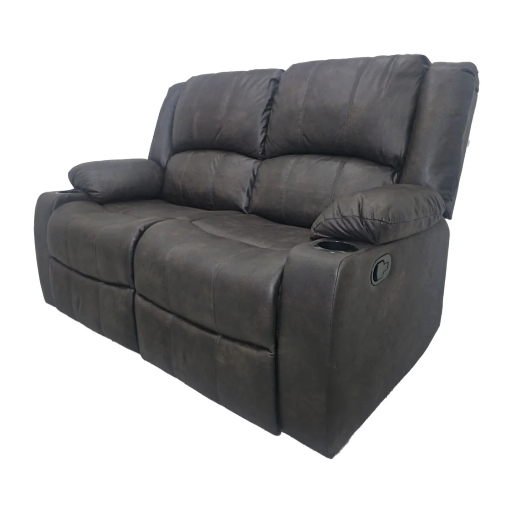 Sofá Doble Reclinable Tokoa SA-4369 Microcuero Café - imagen 2