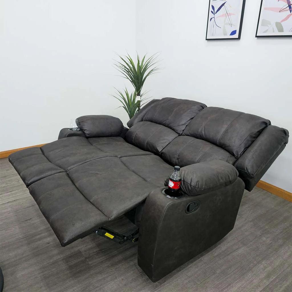 Sofá Doble Reclinable Tokoa SA-4369 Microcuero Café - imagen 3