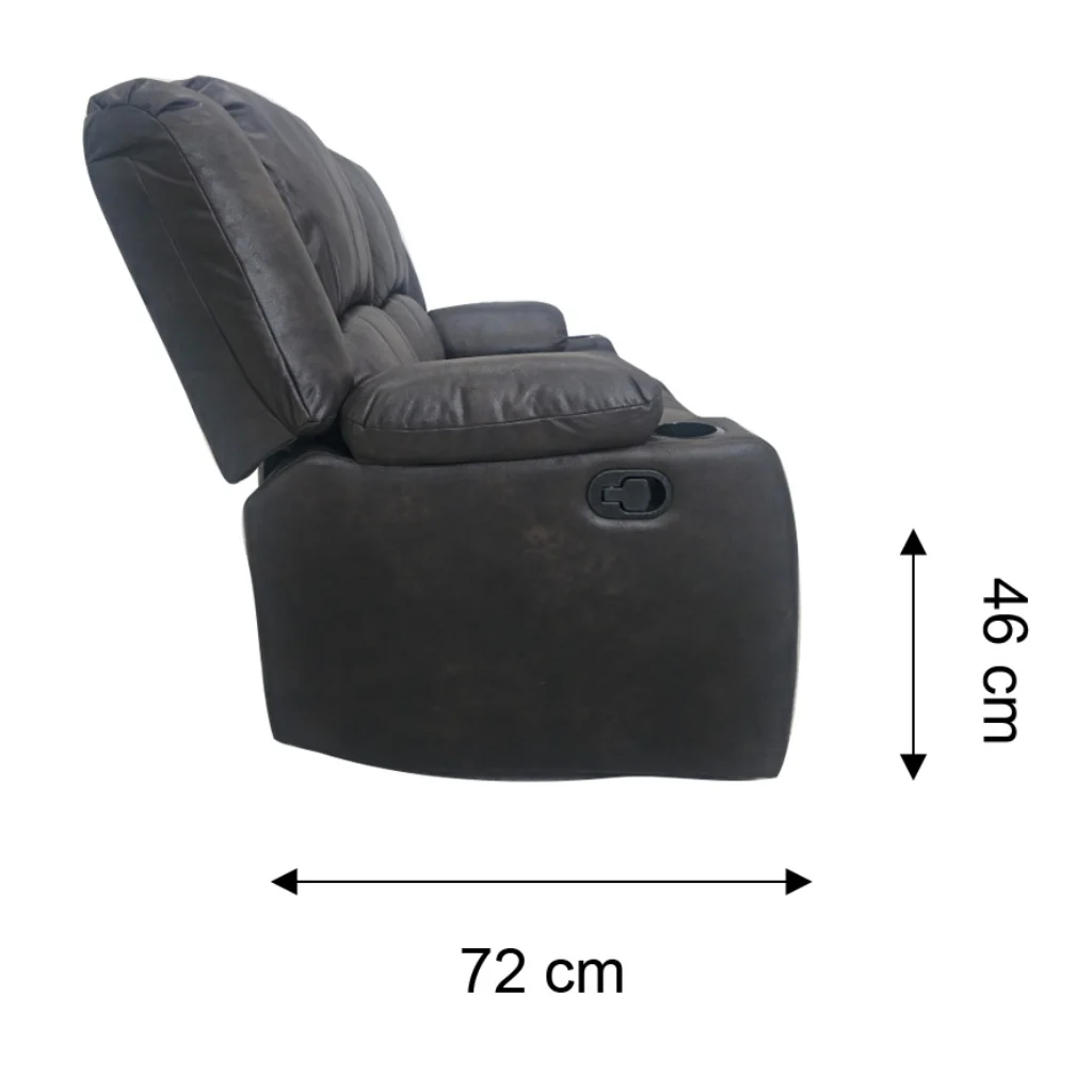 Sofá Doble Reclinable Tokoa SA-4369 Microcuero Café - imagen 5