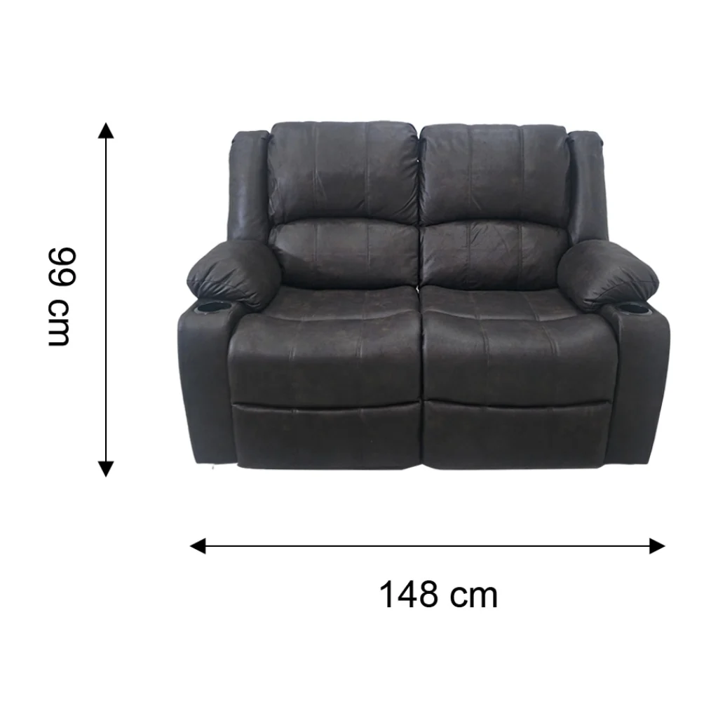 Sofá Doble Reclinable Tokoa SA-4369 Microcuero Café - imagen 6