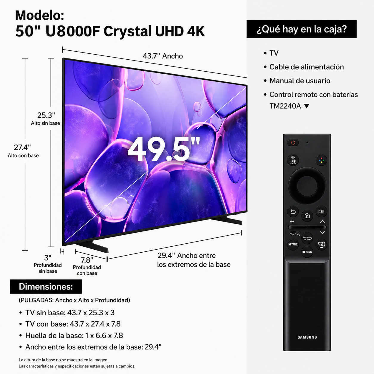 Pantalla Smart TV Samsung 50" Crystal 4K UN50U8000FPXPA - imagen 7