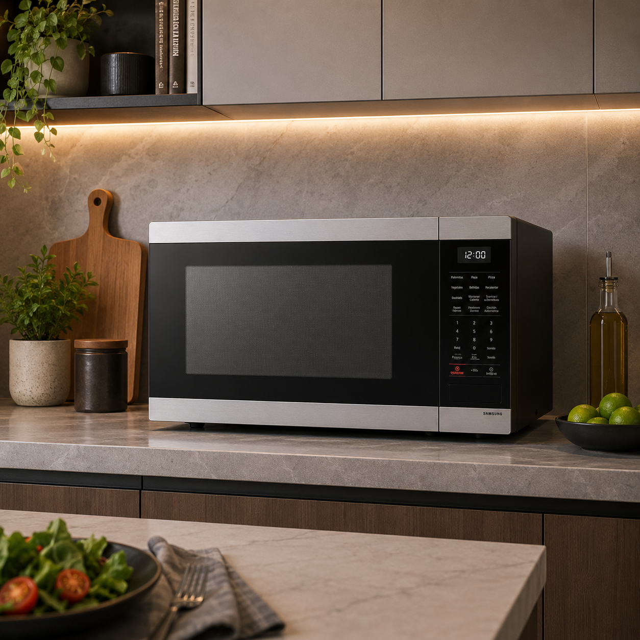 Horno Microondas Samsung 1.9 pies Interior Cerámico MS19DG8500SRAA Gris - imagen 1