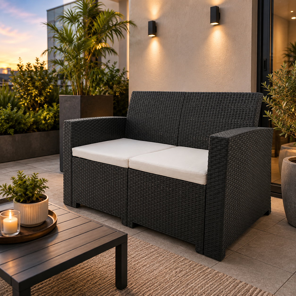 Sofá Doble para Terraza Tavarua  Reyplast SLX114000 Café - imagen 1