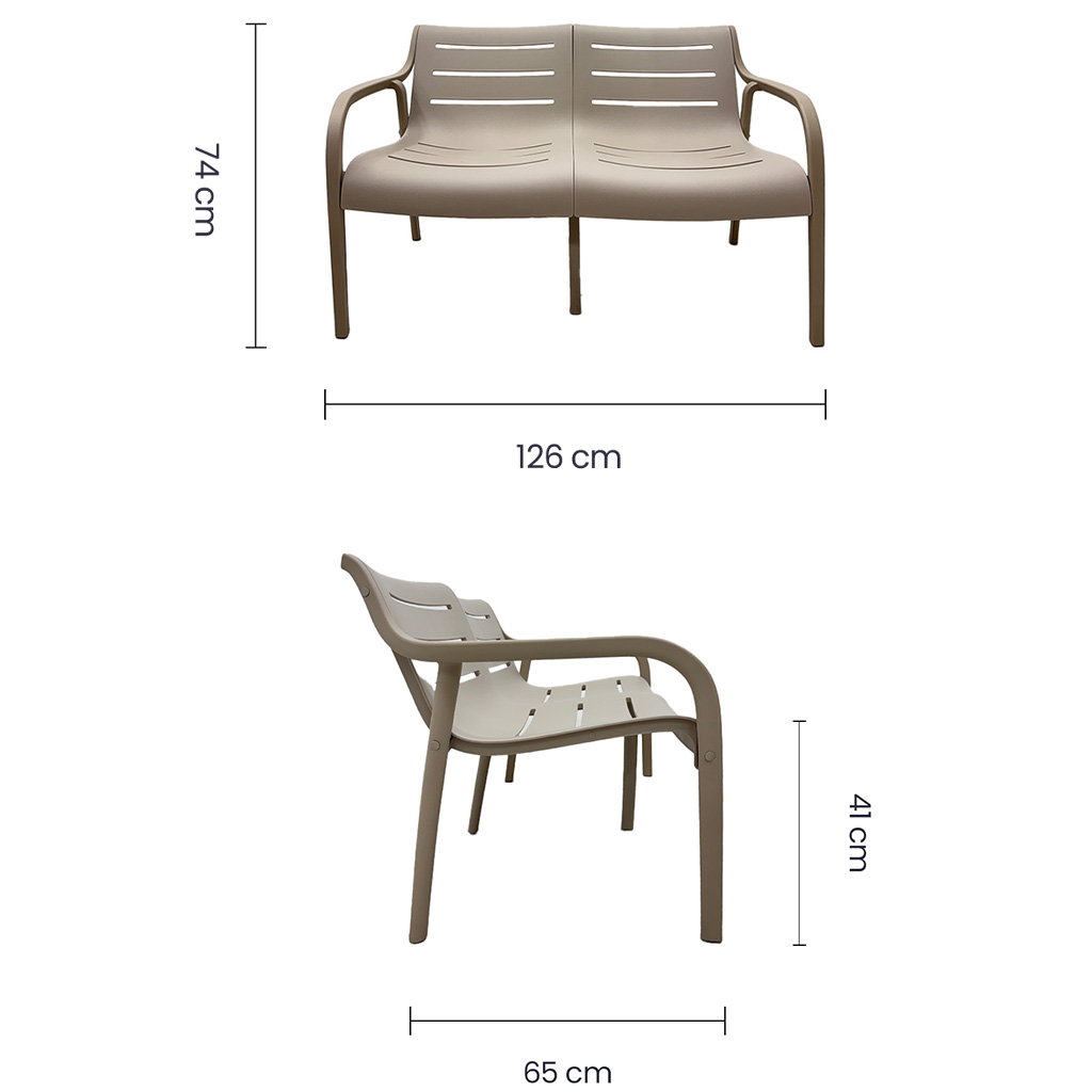 Juego de Sillas Plástico Tokoa 4 Piezas /Mesa EX-7181 Taupe - imagen 3