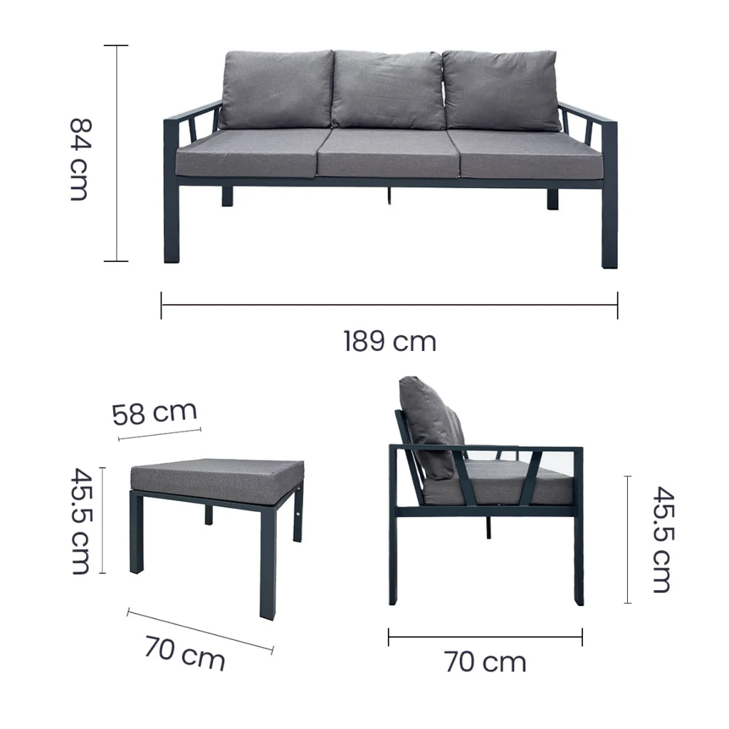 Juego de Sala para Exterior TOKOA 3 Cuerpos Mesa Piecero EX-7188 - imagen 7