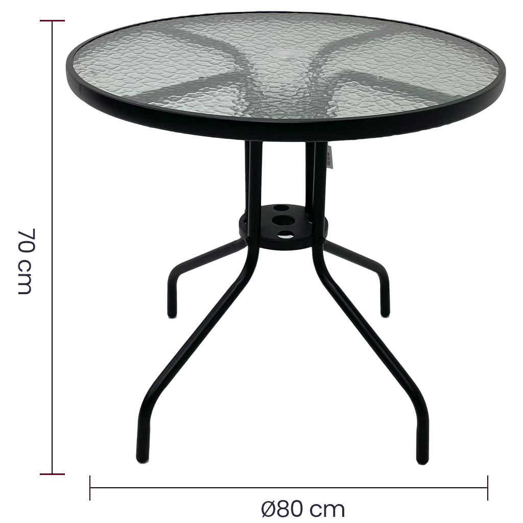 Mesa Redonda Tokoa Vidrio 80x70 cm EX-7146 Negra - imagen 4