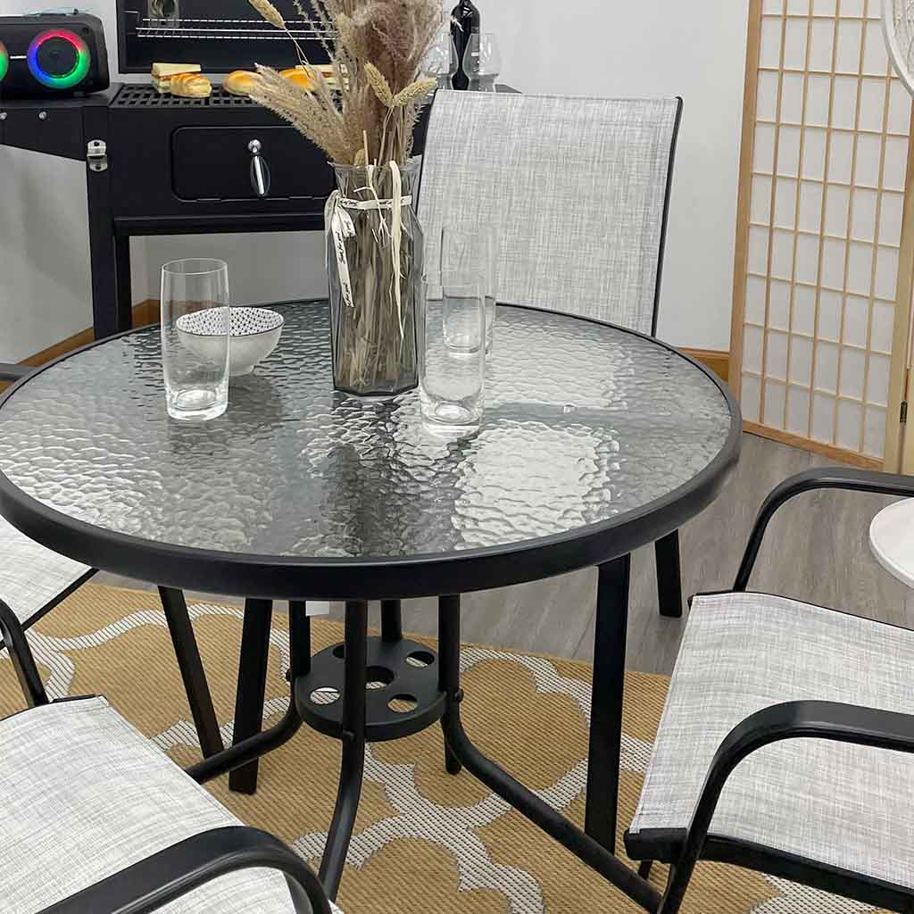 Mesa Redonda Tokoa Vidrio 80x70 cm EX-7146 Negra - imagen 5