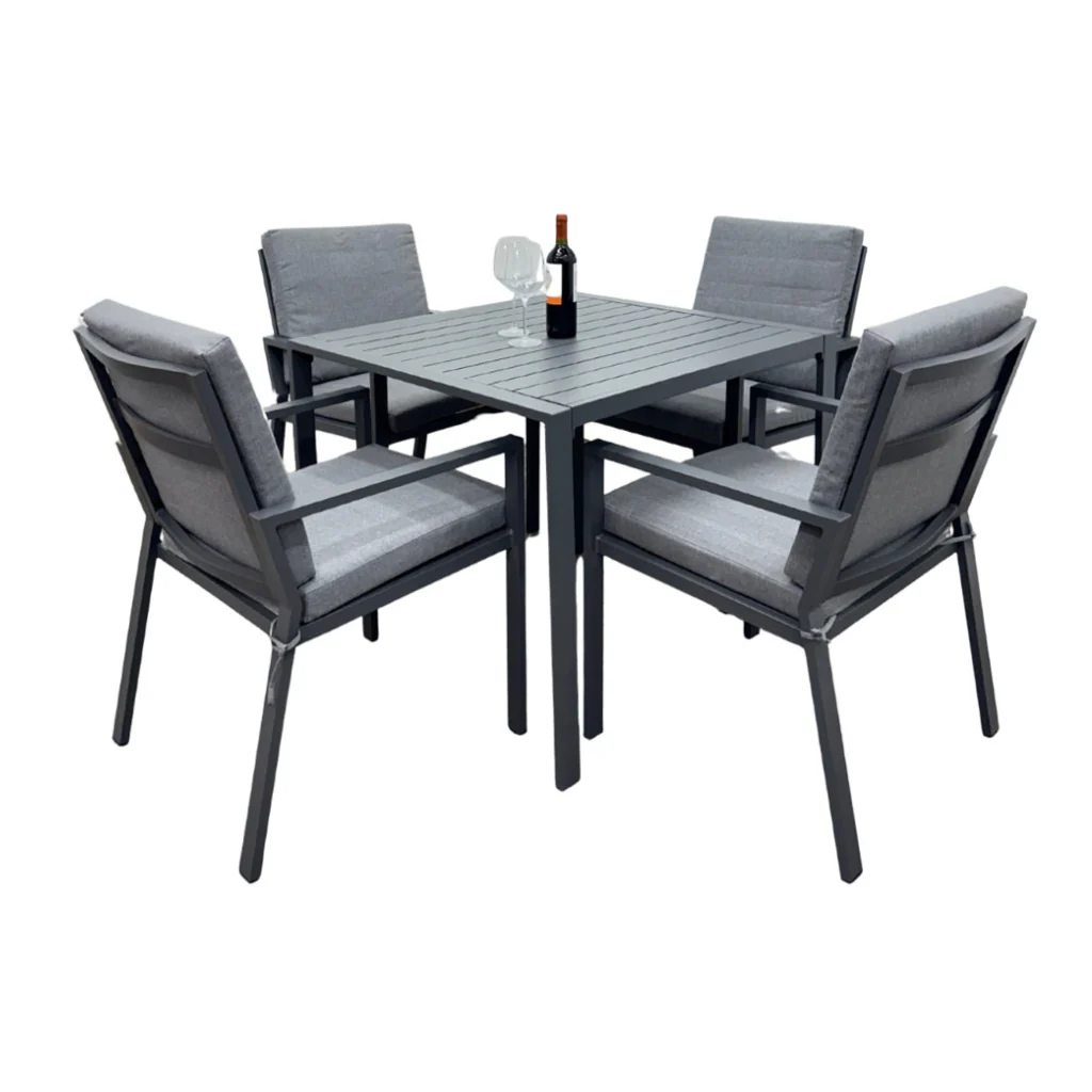 Juego de Comedor en Aluminio Tokoa 4 Sillas EX-7185 Gris - imagen 2