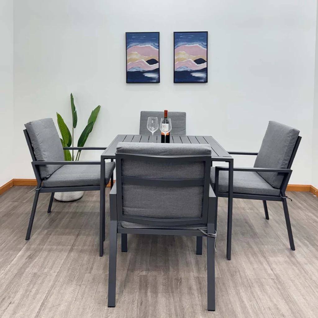 Juego de Comedor en Aluminio Tokoa 4 Sillas EX-7185 Gris - imagen 3