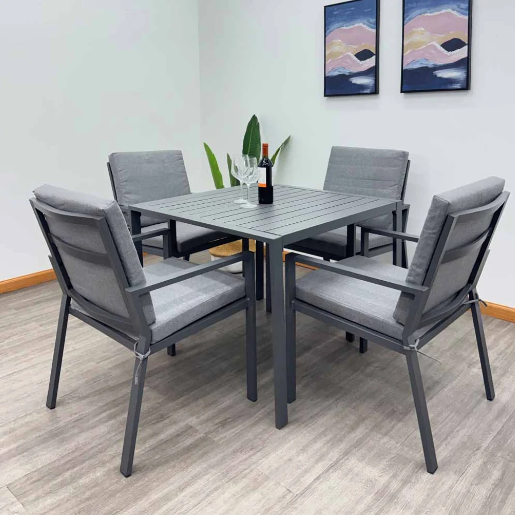 Juego de Comedor en Aluminio Tokoa 4 Sillas EX-7185 Gris - imagen 6