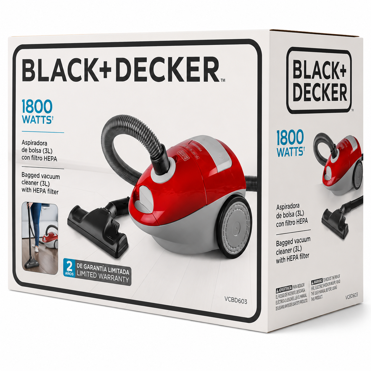 Aspiradora de Bolsa Black+Decker® VCBD603 Gris y Roja - imagen 9