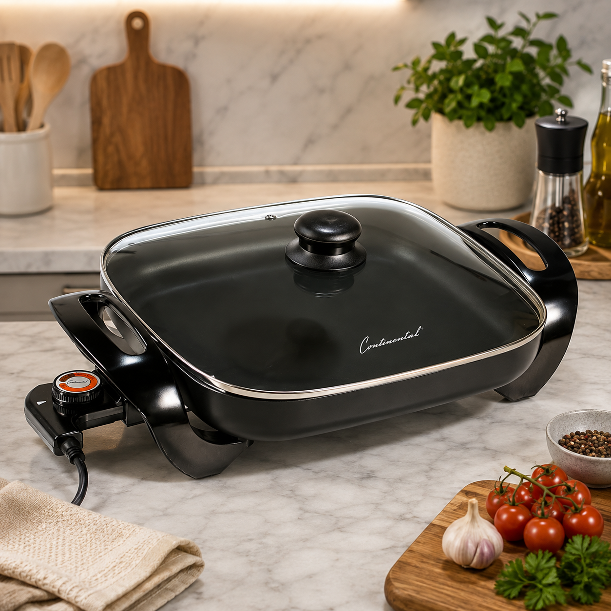 Sartén Eléctrico Continental 12" con Tapa de Vidrio CE23741CR - imagen 1