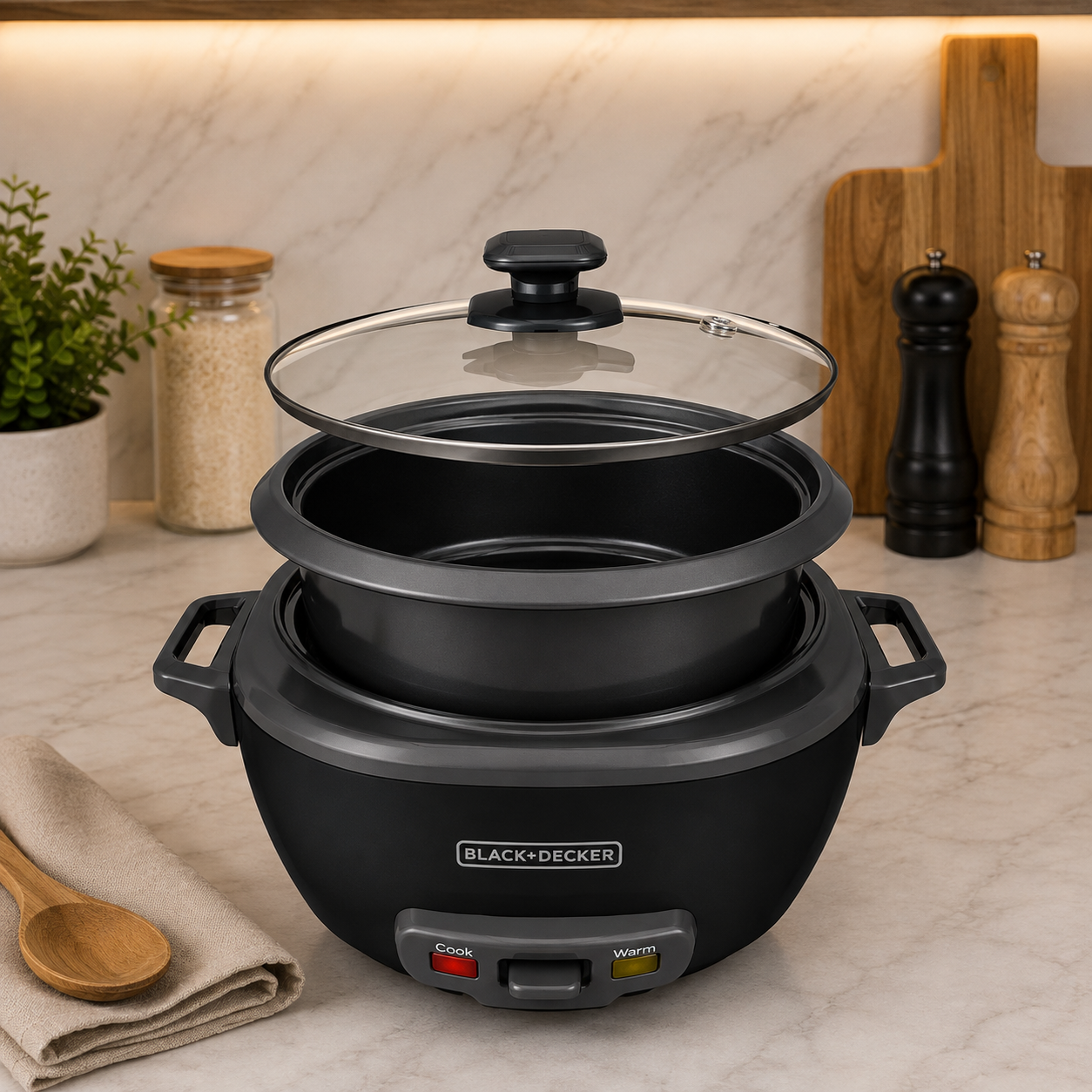 Olla Arrocera Black+Decker 7 Tazas 500W RC514B Negra - imagen 2