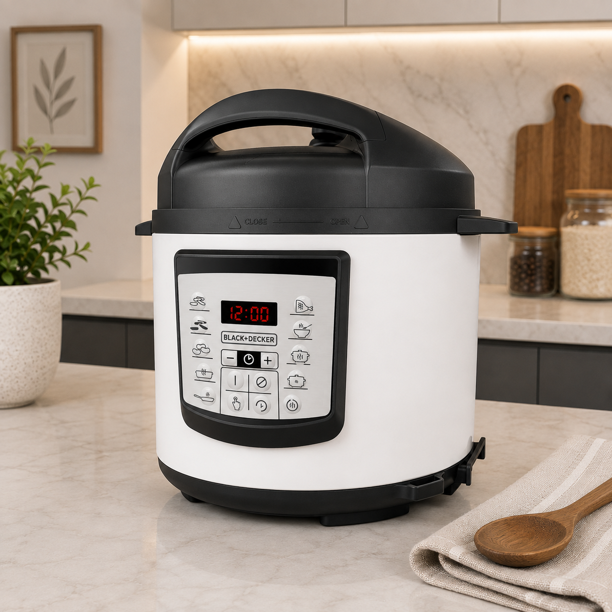 Olla de Presión Eléctrica Black+Decker Multifunción 6 Litros PR100SD
