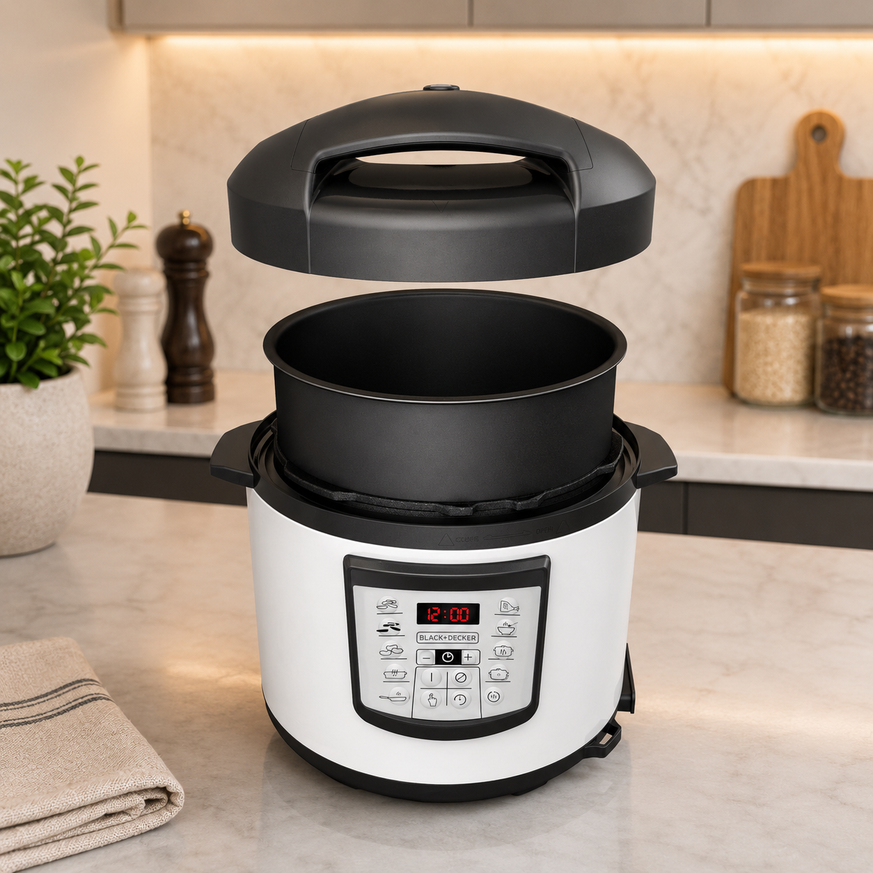Olla de Presión Eléctrica Black+Decker Multifunción 6 Litros PR100SD - imagen 2