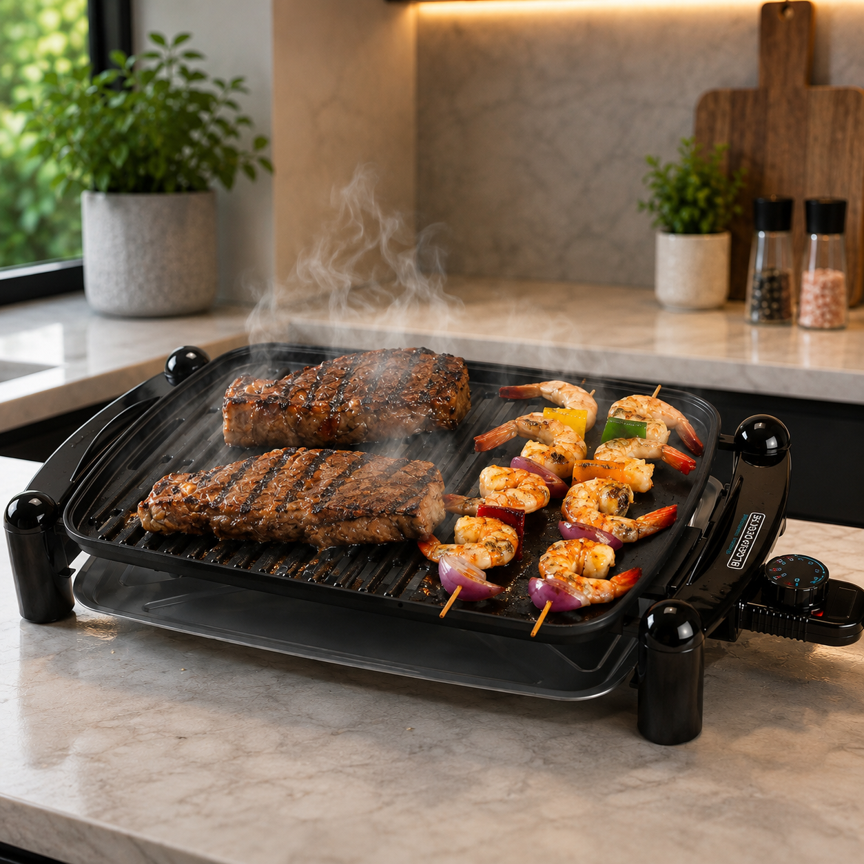 Parrilla y Plancha Eléctrica Black+Decker 1500W  IG201 Negra - imagen 1