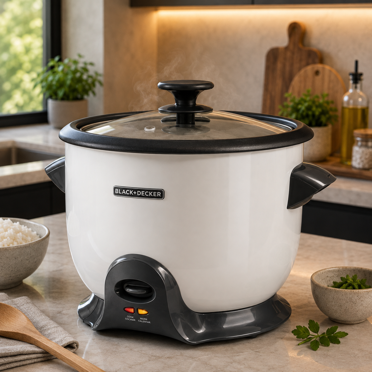 Olla Arrocera Black+Decker 10 Tazas Vaporera RC620W Blanca   - imagen 1