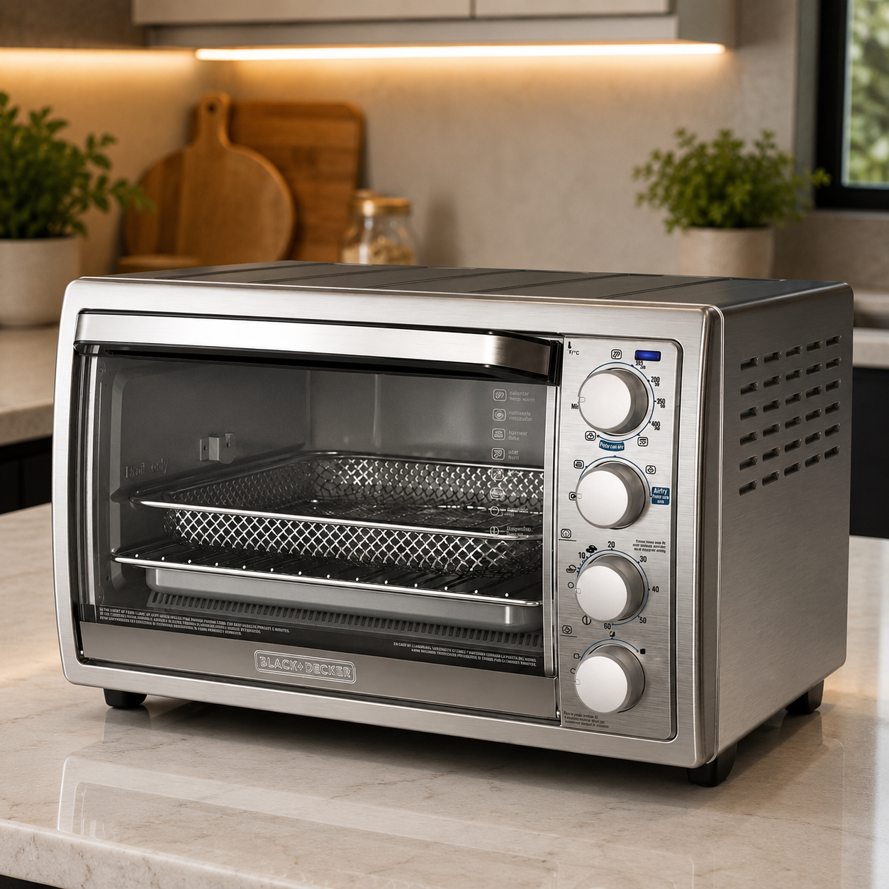 Horno con Freidora de Aire Black+Decker 9 Rebanadas TO4315SS-LA