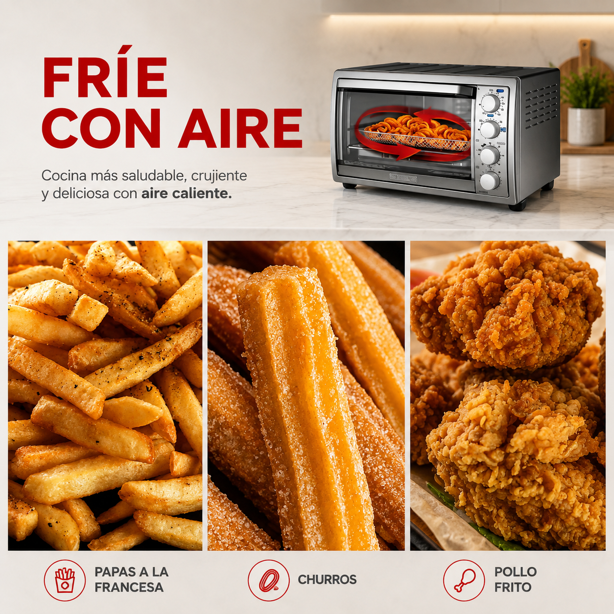 Horno con Freidora de Aire Black+Decker 9 Rebanadas TO4315SS-LA - imagen 9