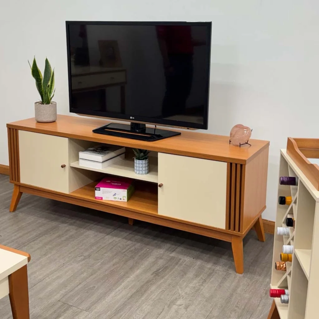 Mueble para TV 160 cm EDN Móveis 776176 Off White - imagen 8