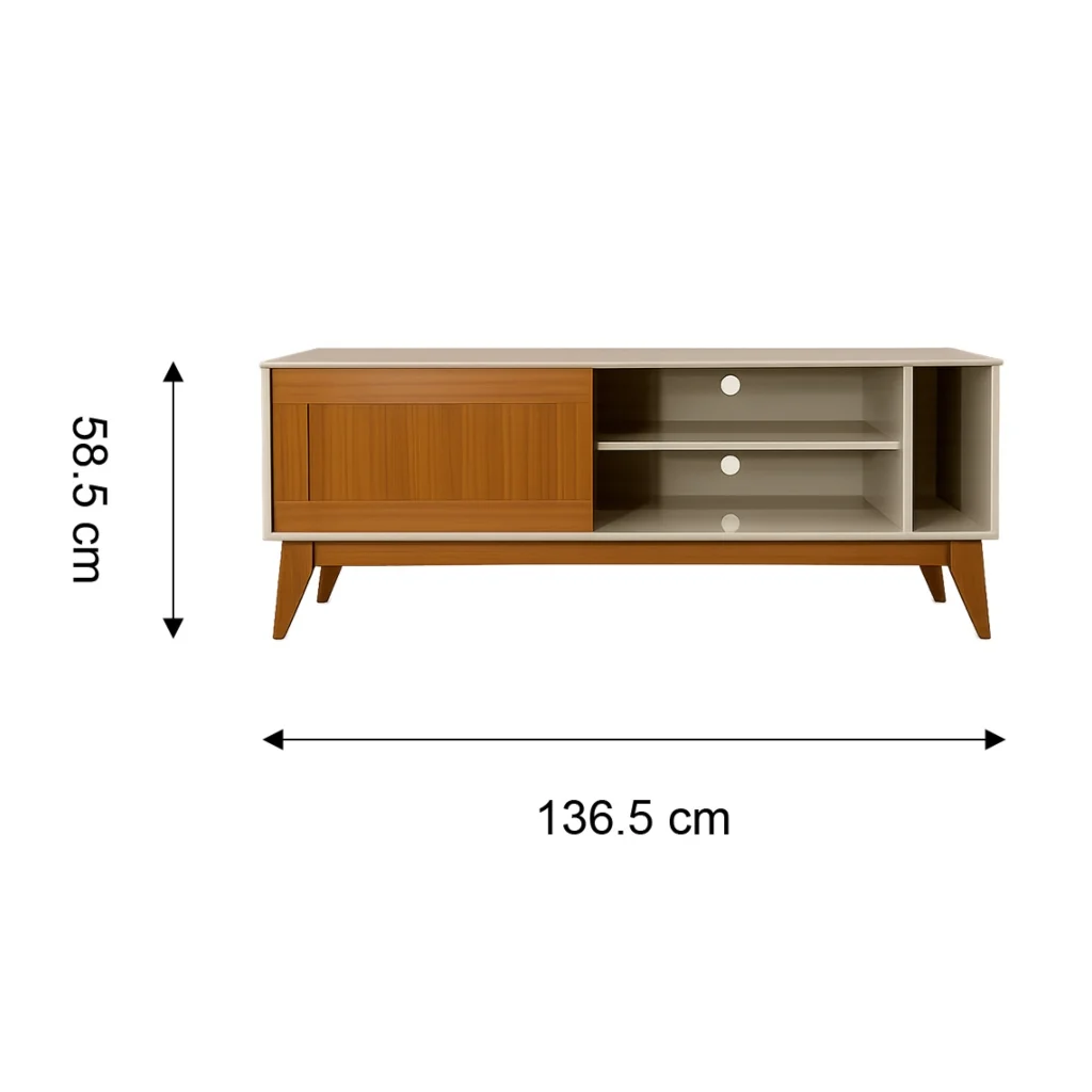Mueble de TV con estantes 136 cm EDN Móveis 776290 - imagen 7