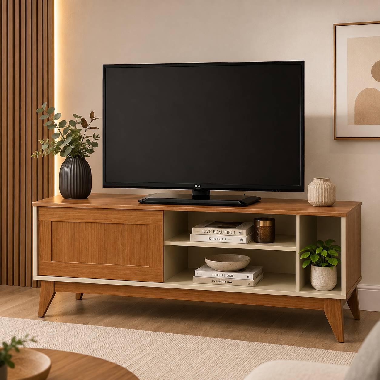 Mueble de TV con estantes 136 cm EDN Móveis 776290 - imagen 8