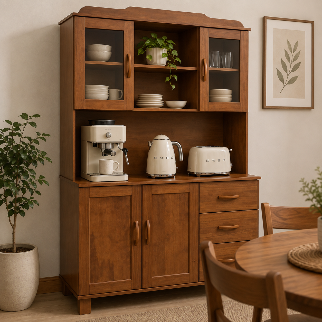 Trastero de Comedor 122 cm en Pino y MDF 1289C - imagen 6