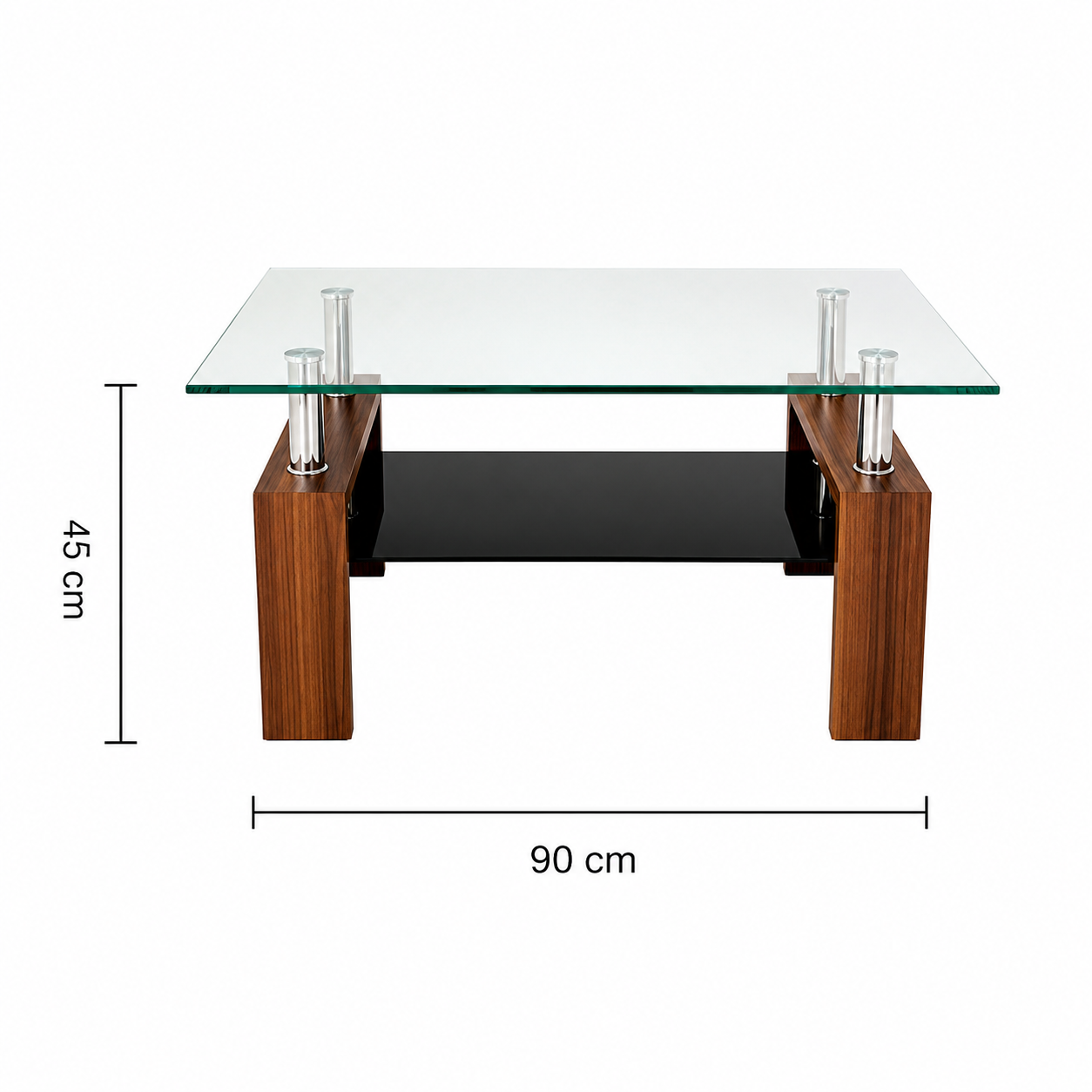 Mesa de Centro Rectangular de Vidrio Tokoa ME-7023 90x60x43 cm - imagen 2
