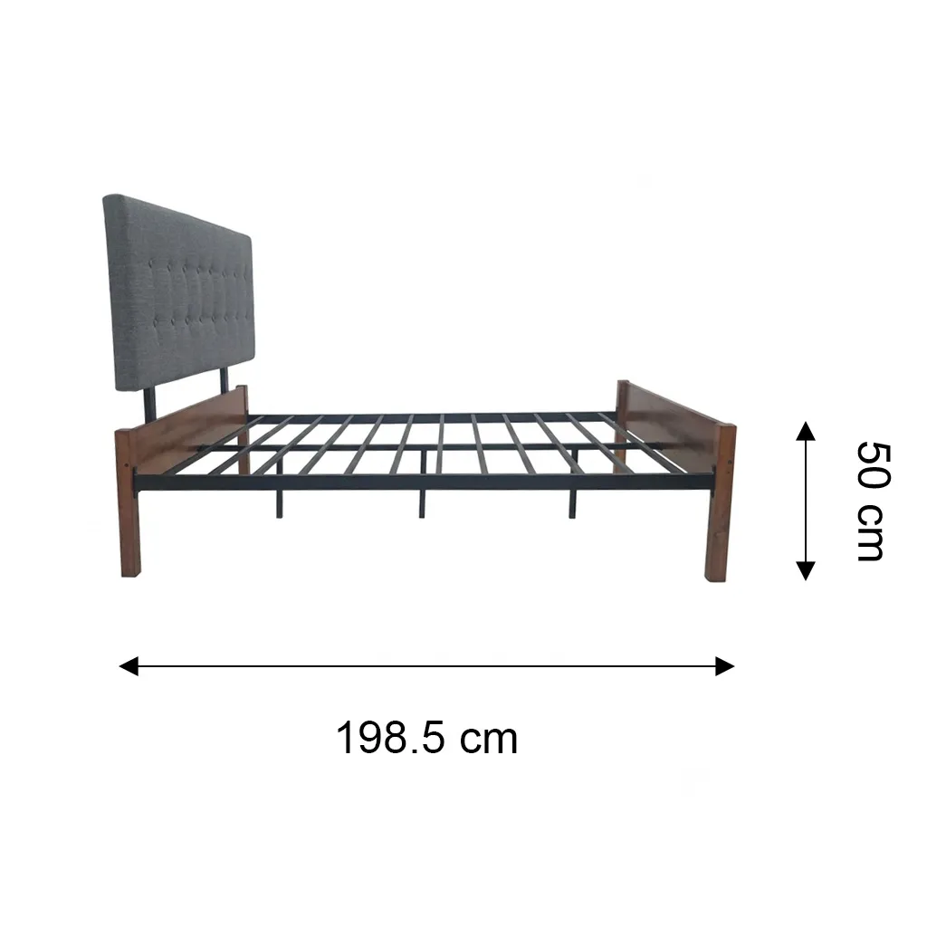 Cama Matrimonial Tokoa Respaldo de Tela CA-1707 - imagen 9