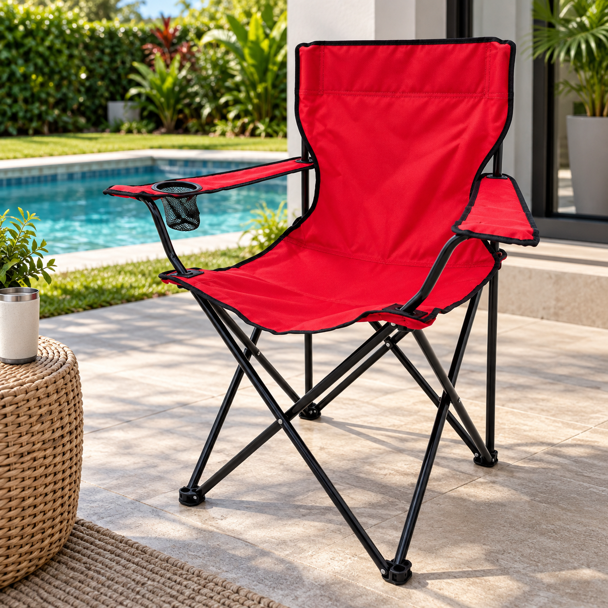 Silla Plegable Tokoa con Portavasos EX-7153 Roja - imagen 1