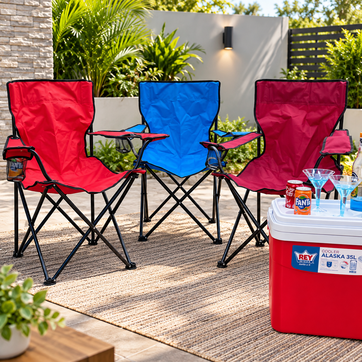 Silla Plegable Tokoa con Portavasos EX-7153 Roja - imagen 6