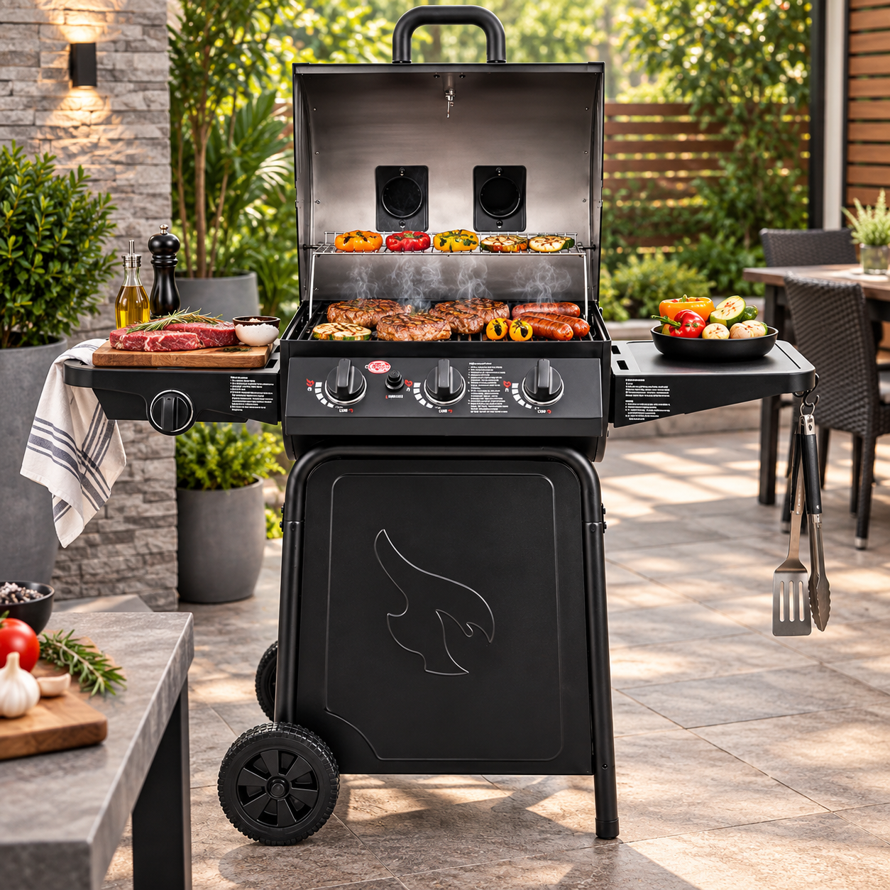 Parrilla a Gas Char-Griller 3 Quemadores + Quemador Lateral E3072 - imagen 12