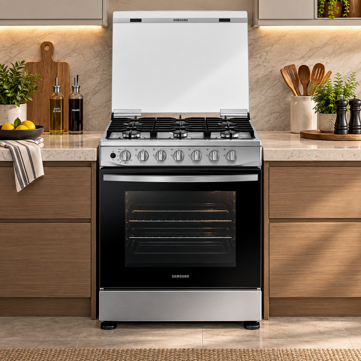 Cocina a Gas Samsung 30" 6 Quemadores NX52D3000MV/AX Plateada - imagen 11