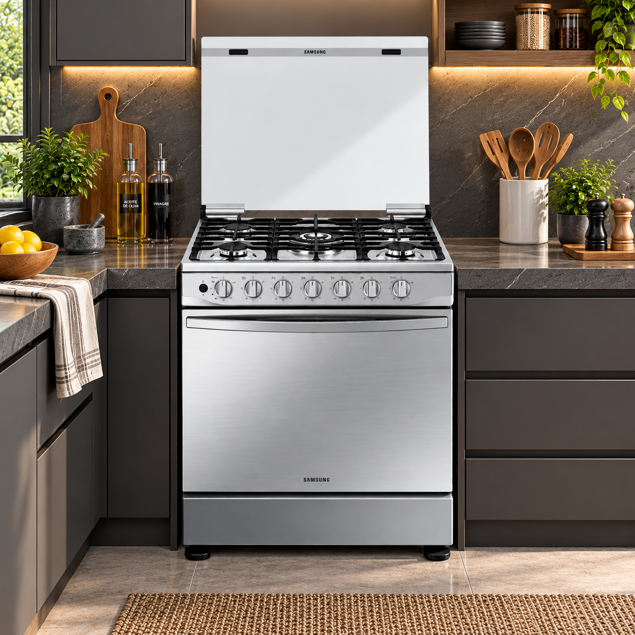 Cocina a Gas Samsung 30" 5 Quemadores Acero Inoxidable NX52T7522LS/AP - imagen 1