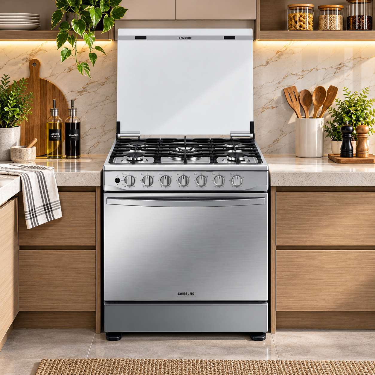 Cocina a Gas Samsung 30" 5 Quemadores Acero Inoxidable NX52T7522LS/AP - imagen 10