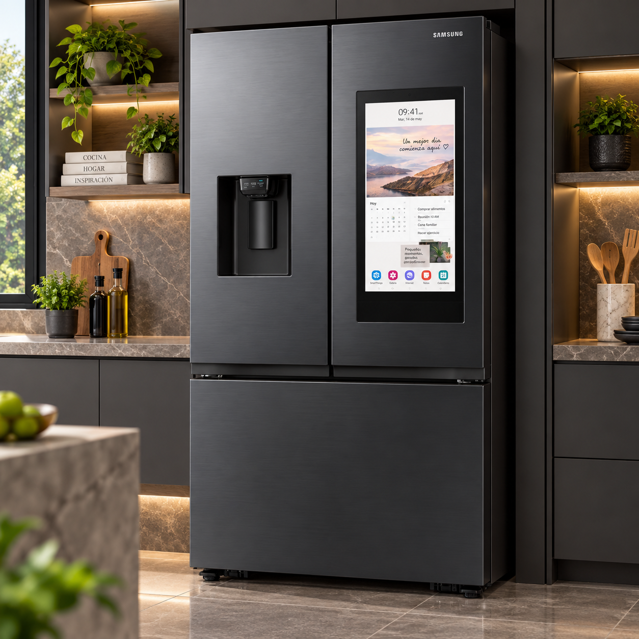 Refrigeradora Samsung French Door 32 Pies Cúbicos Pantalla Inteligente RF32CG5910B1AP Negro - imagen 1
