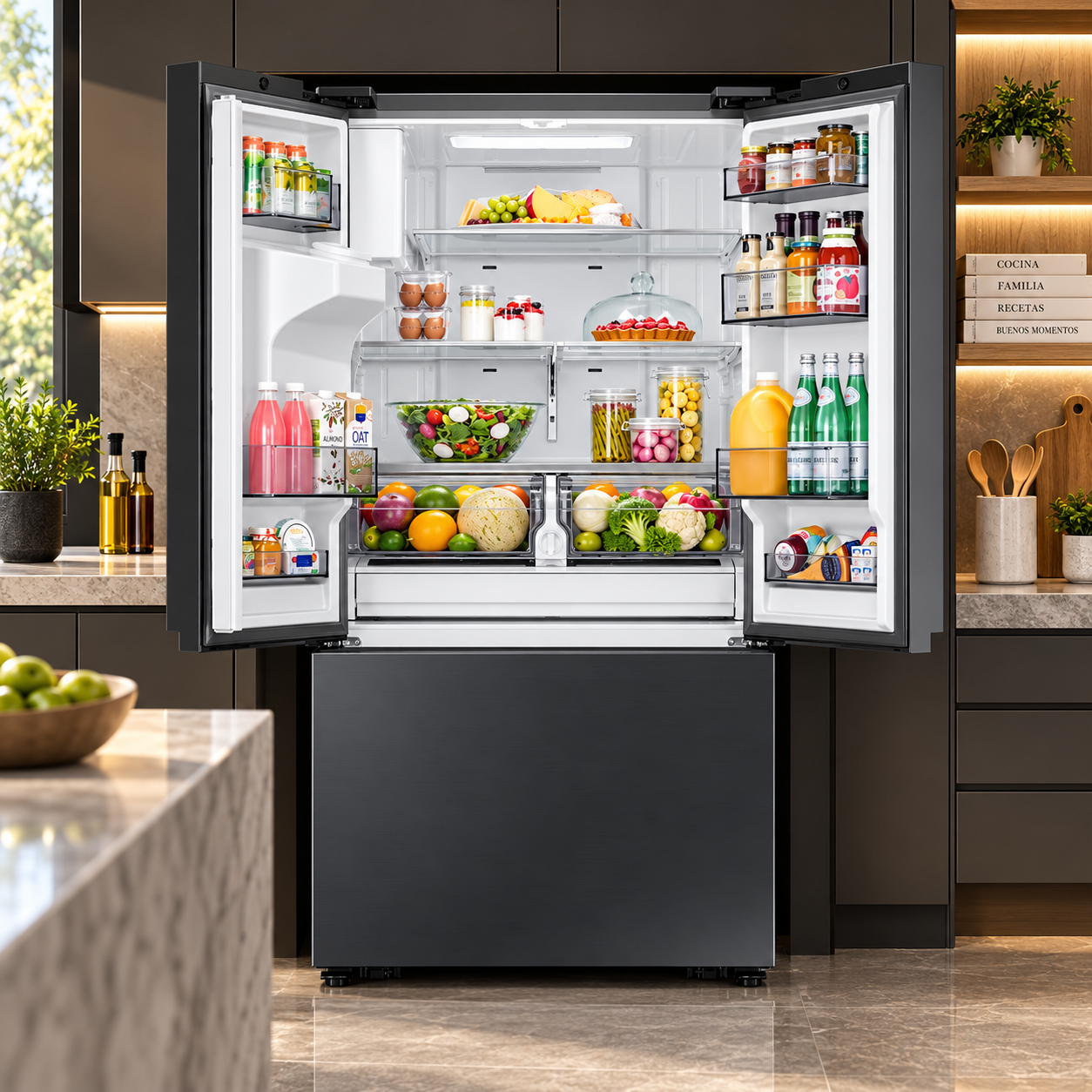 Refrigeradora Samsung French Door 32 Pies Cúbicos Pantalla Inteligente RF32CG5910B1AP Negro - imagen 9